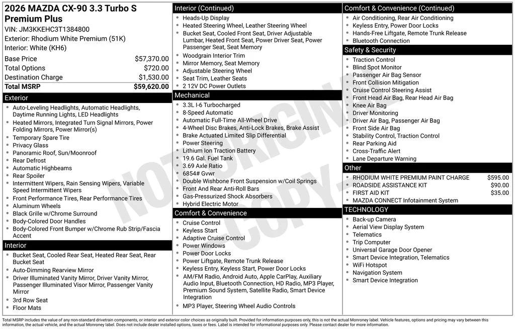 New 2026 White Mazda 3.3 Turbo S Premium Plus image 24