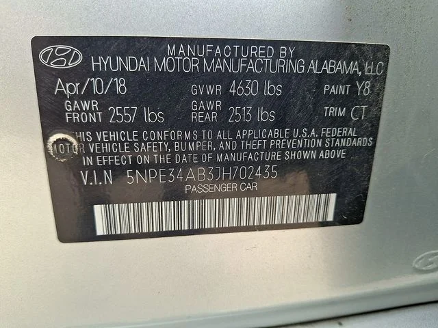 Used 2018 Silver Hyundai Limited 2.0T+ image 27