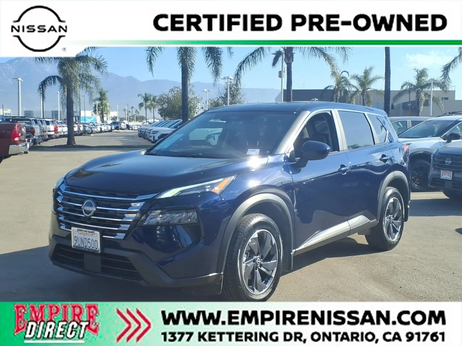 Certified Used 2025 Deep Ocean Blue Pearl Nissan SV image 1