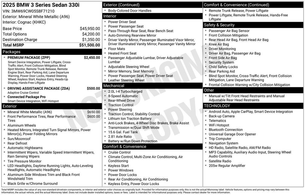 Certified Used 2025 Mineral White Metallic BMW 330i image 7