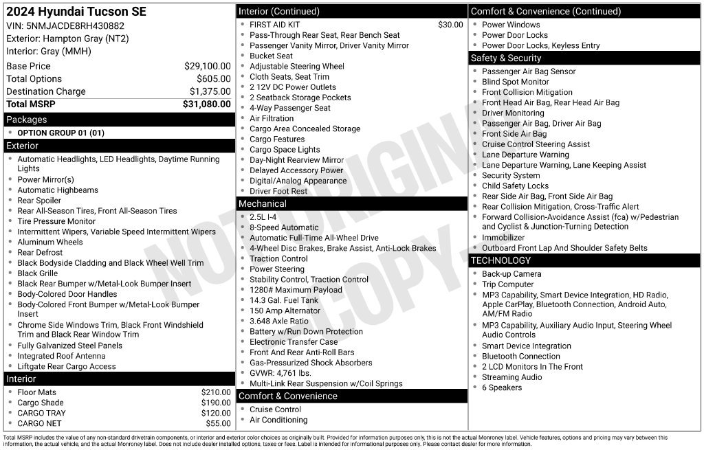 Used 2024 Gray Hyundai SE image 4