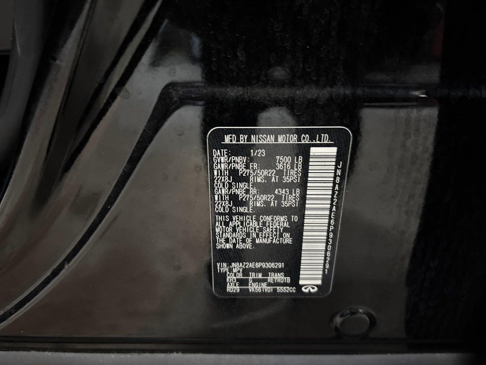 Used 2023 Black Obsidian INFINITI PREMIUM SELECT image 9