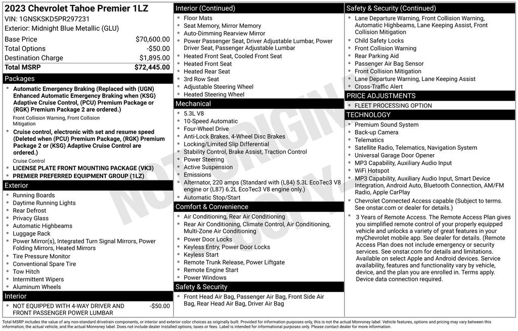 Used 2023 Chevrolet Tahoe Premier with VIN 1GNSKSKD5PR297231 for sale in Elk River, Minnesota