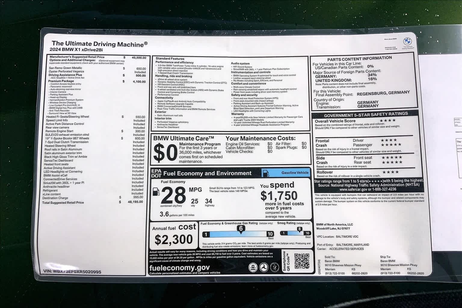 Used 2024 San Remo Green Metallic BMW xDrive28i image 22