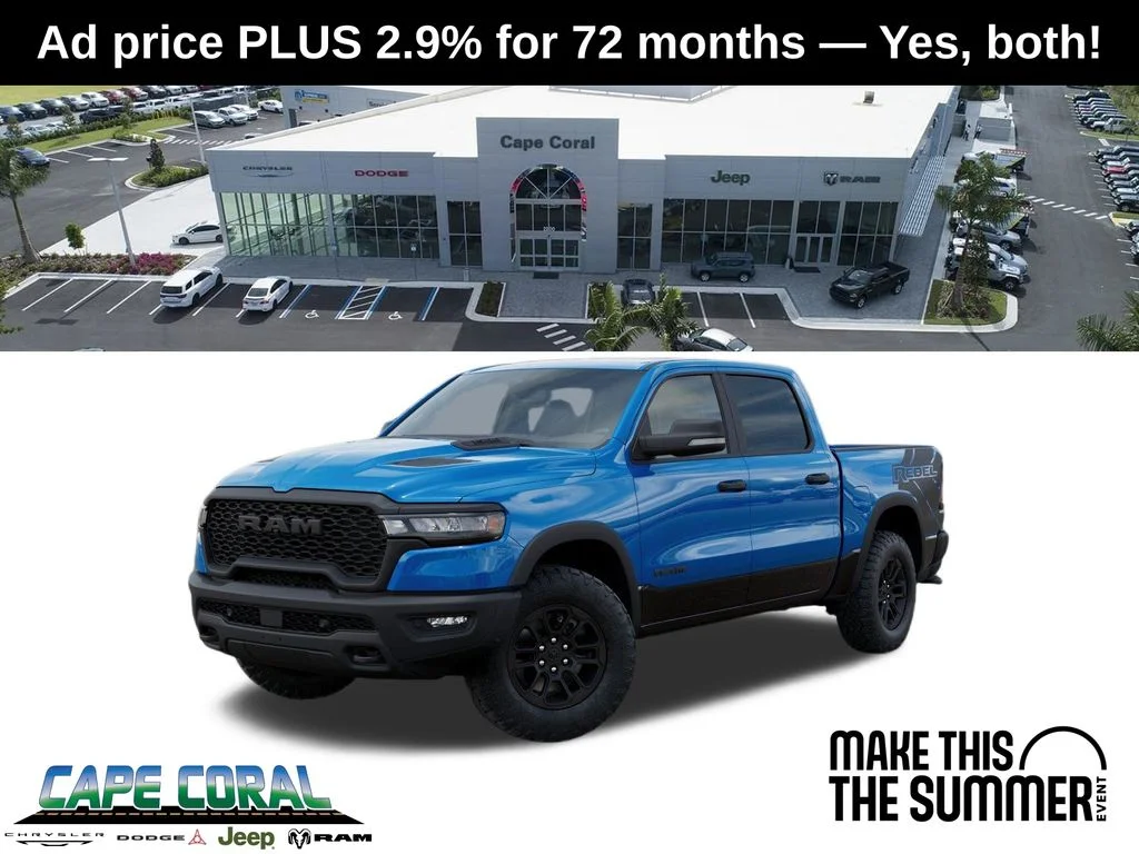 New 2026 Hydro Blue Pearl-Coat Exterior Paint RAM Rebel image 1