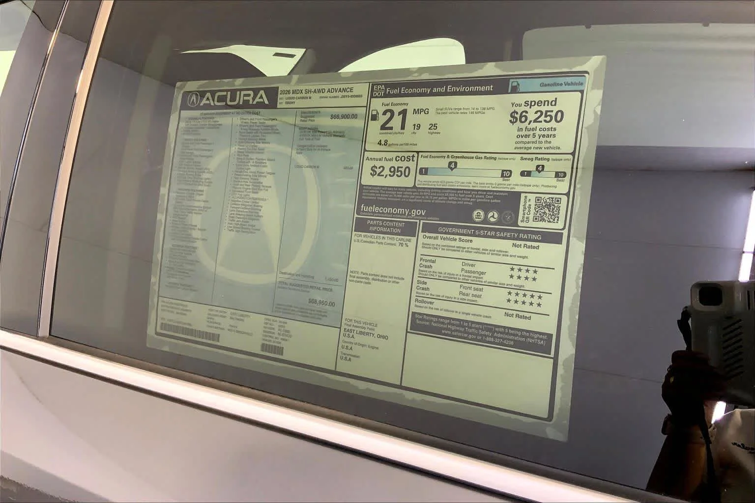 New 2026 Liquid Carbon Metallic Acura With Advance Package image 19