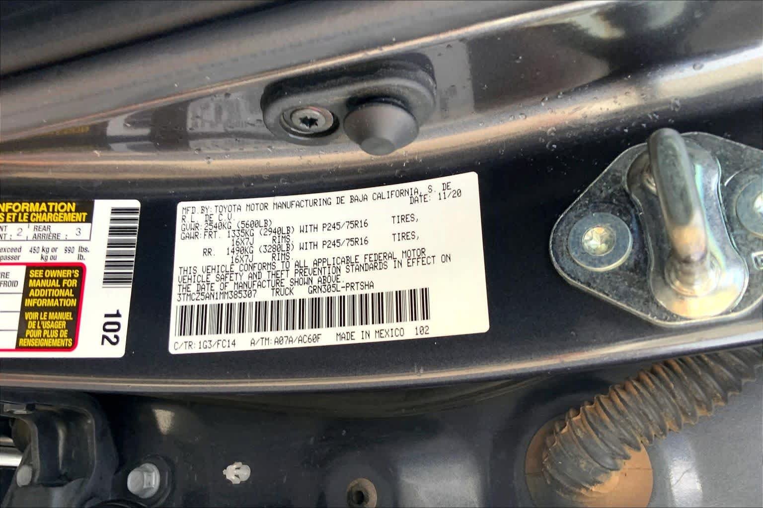 Used 2021 Magnetic Gray Metallic Toyota SR5 image 37