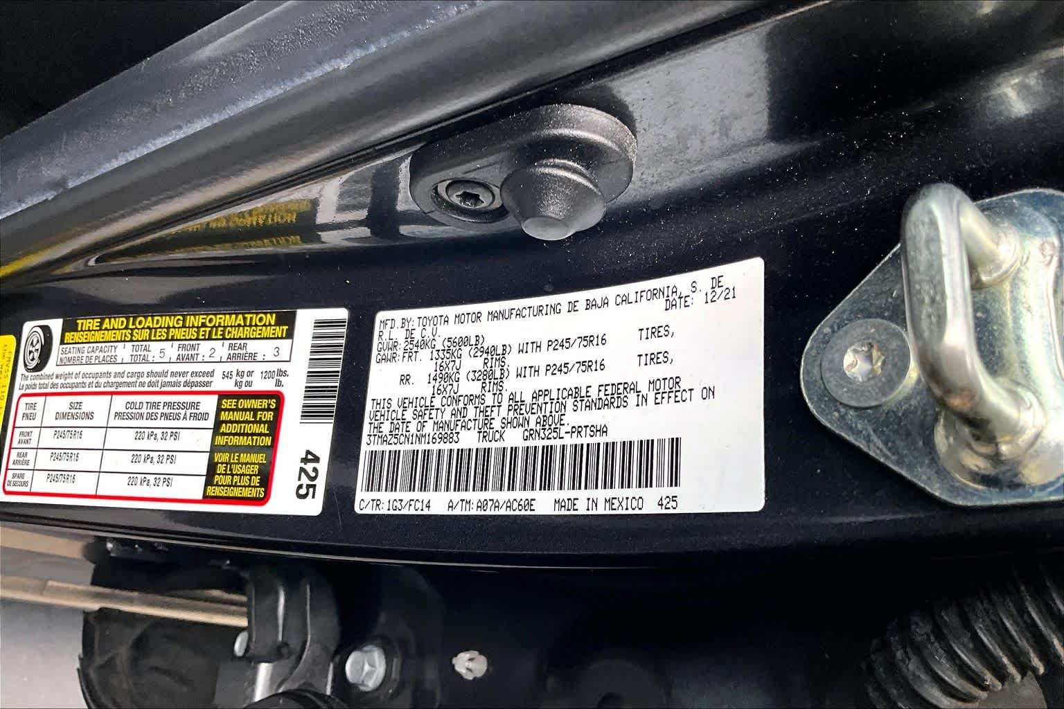 Certified Used 2022 Magnetic Gray Metallic Toyota SR5 image 34