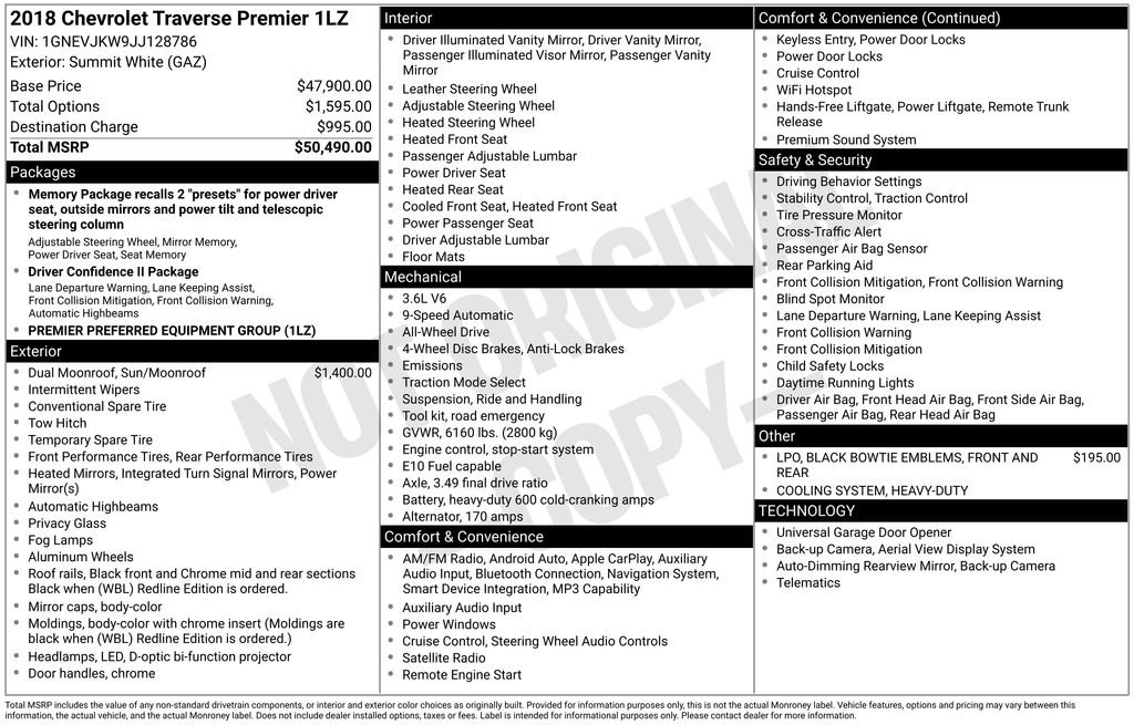 Used 2018 Summit White Chevrolet Premier image 26