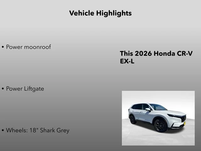 New 2026 Platinum White Pearl Honda EX-L image 5