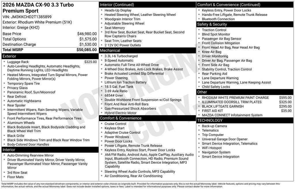 New 2026 Rhodium White Premium Mazda 3.3 Turbo Premium Sport AWD image 4