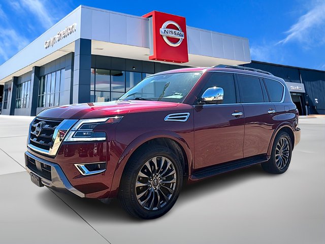 Pre-Owned 2023 Nissan Armada Endurance 5.6L V-8 direct injection, DOHC, variable valve control, regular gasoline, engine with 400HP 4x2 Platinum 2WD
