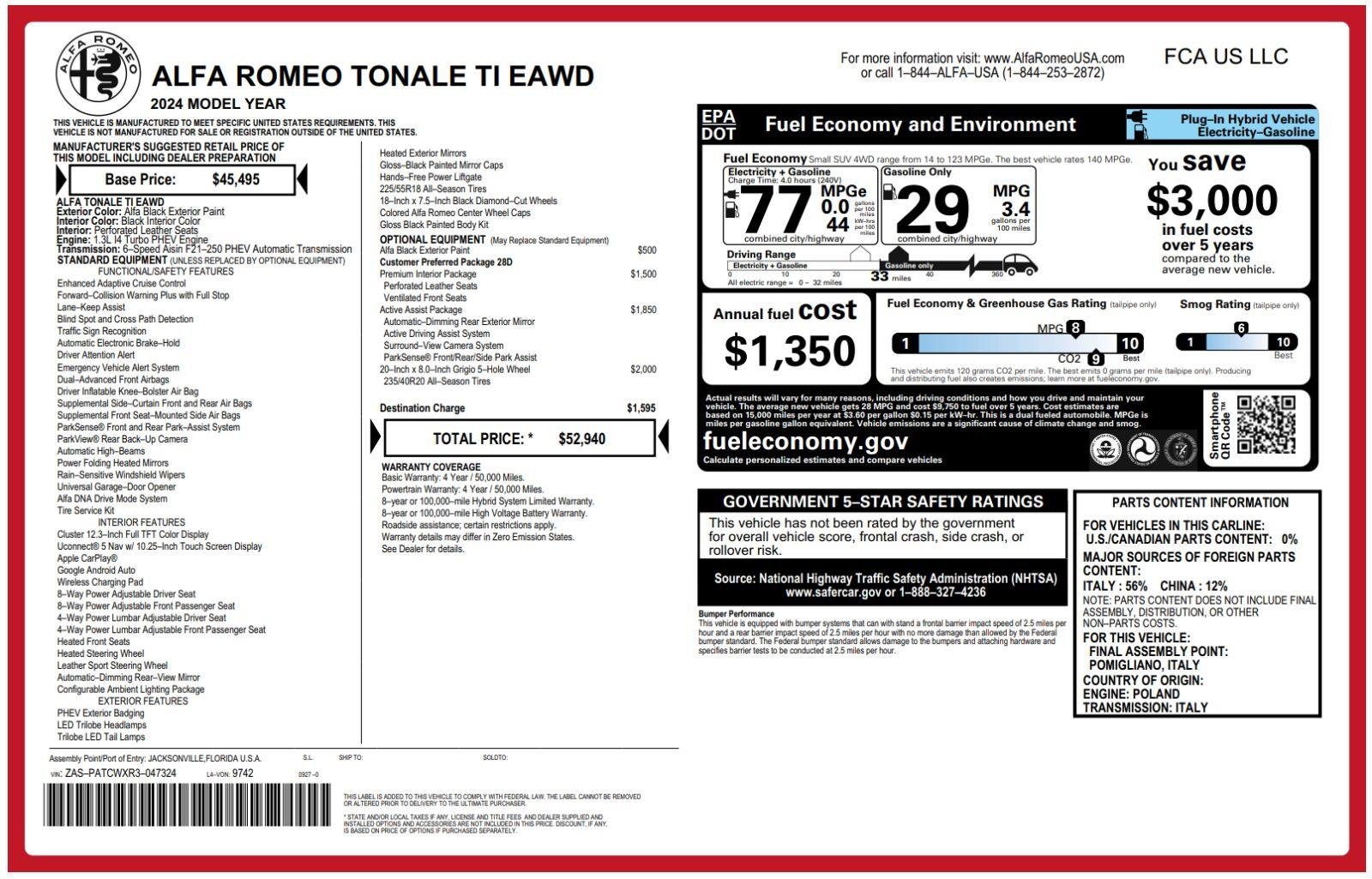 Used 2024 Alfa Black Alfa Romeo Ti image 32