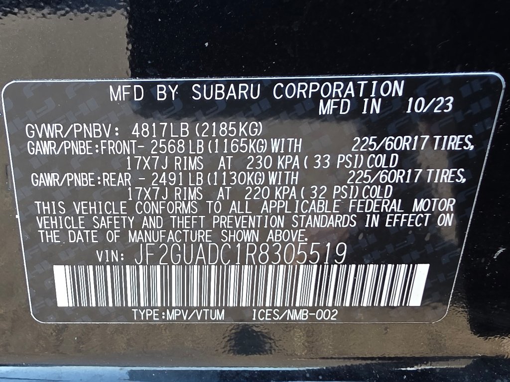 Used 2024 Crystal Black Silica Subaru Premium image 36