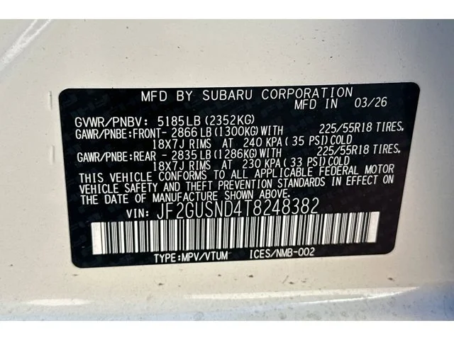 New 2026 CRYSTAL WHITE PEARL Subaru Limited Hybrid image 68