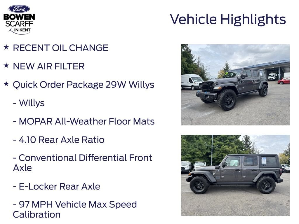 Used 2024 Granite Crystal Clearcoat Metallic Jeep Willys 4xe image 4