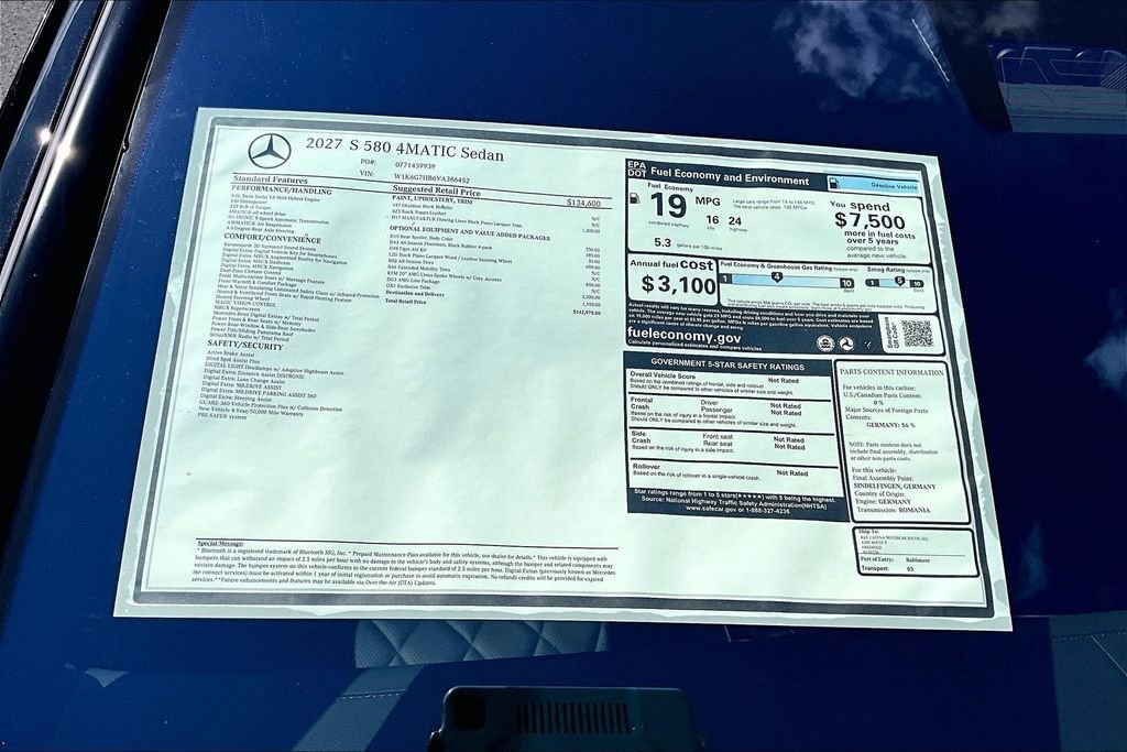 New 2027 Obsidian Black Metallic Mercedes-Benz S 580 image 14