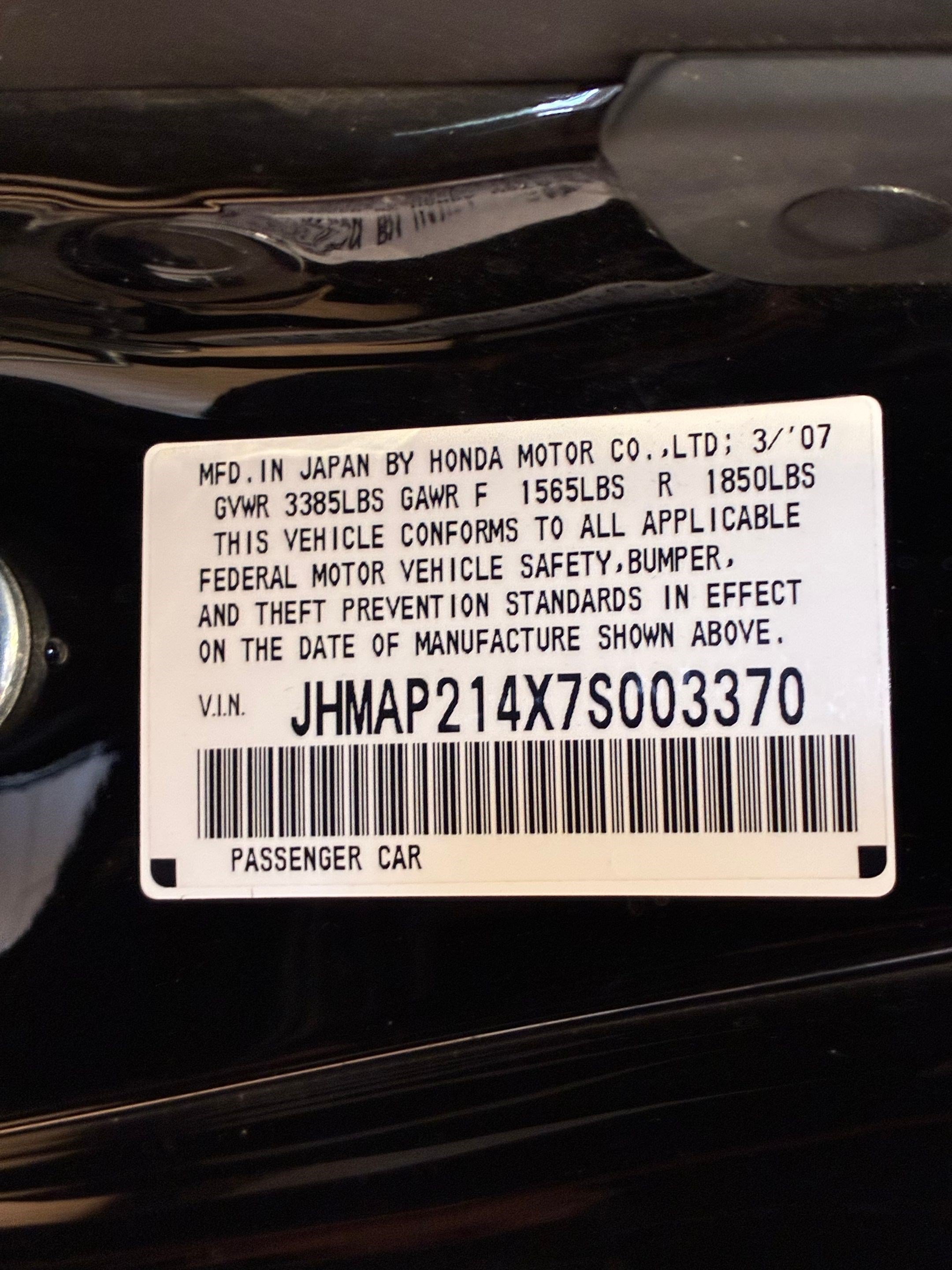 Used 2007 Berlina Black Honda Base image 28