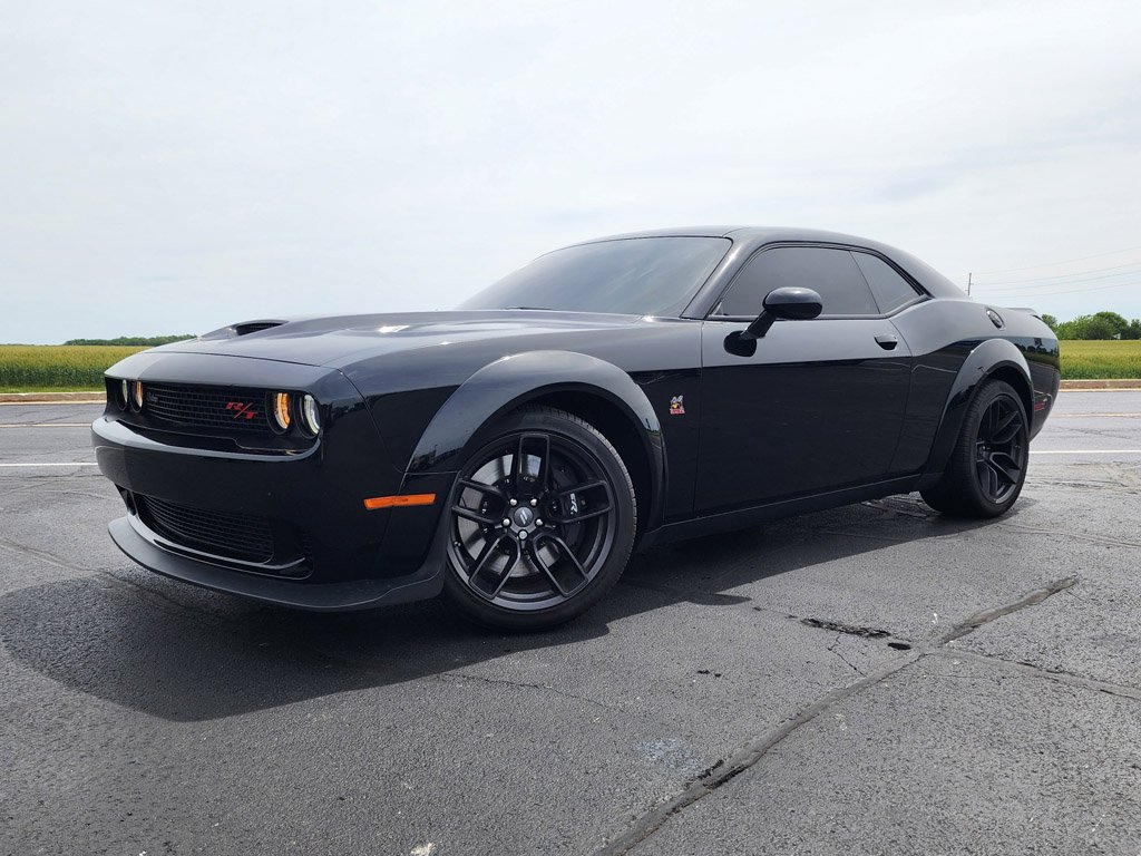Used 2023 Pitch Black Clearcoat Dodge R/T Scat Pack Widebody image 1