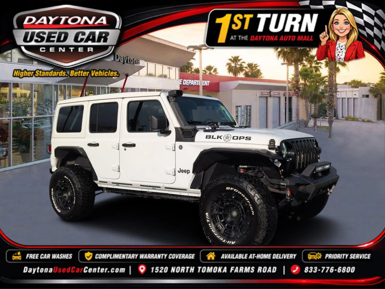 Used 2024 Bright White Clearcoat Jeep Willys image 1