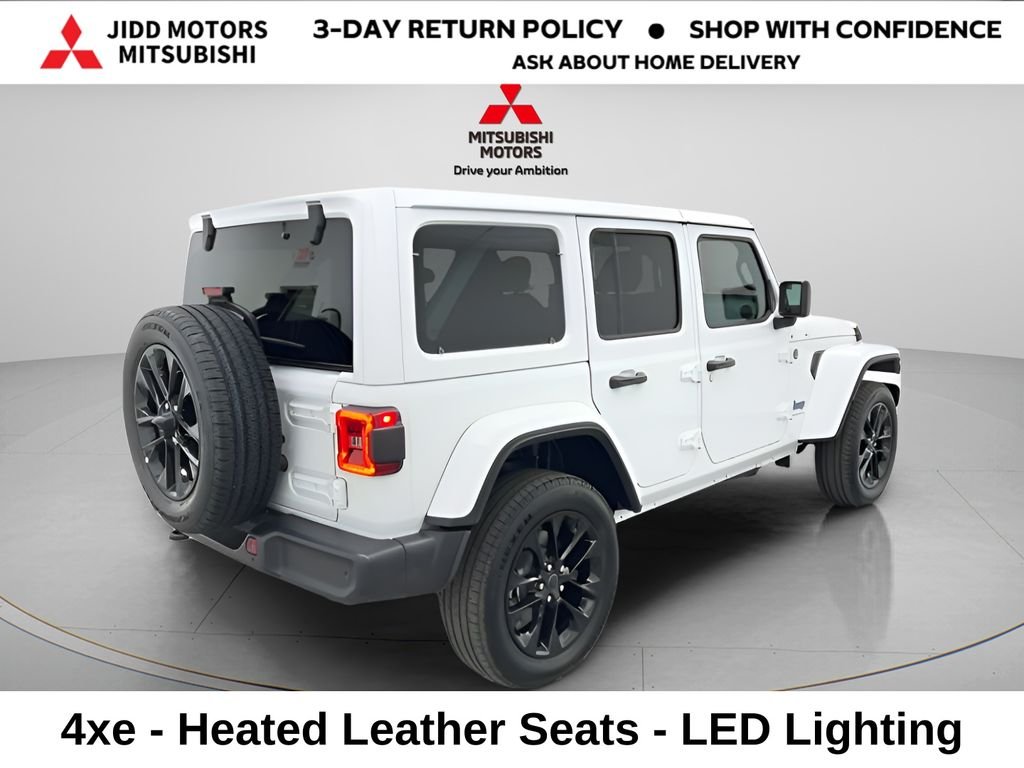 Used 2025 Bright White Clearcoat Jeep Sahara 4xe image 4