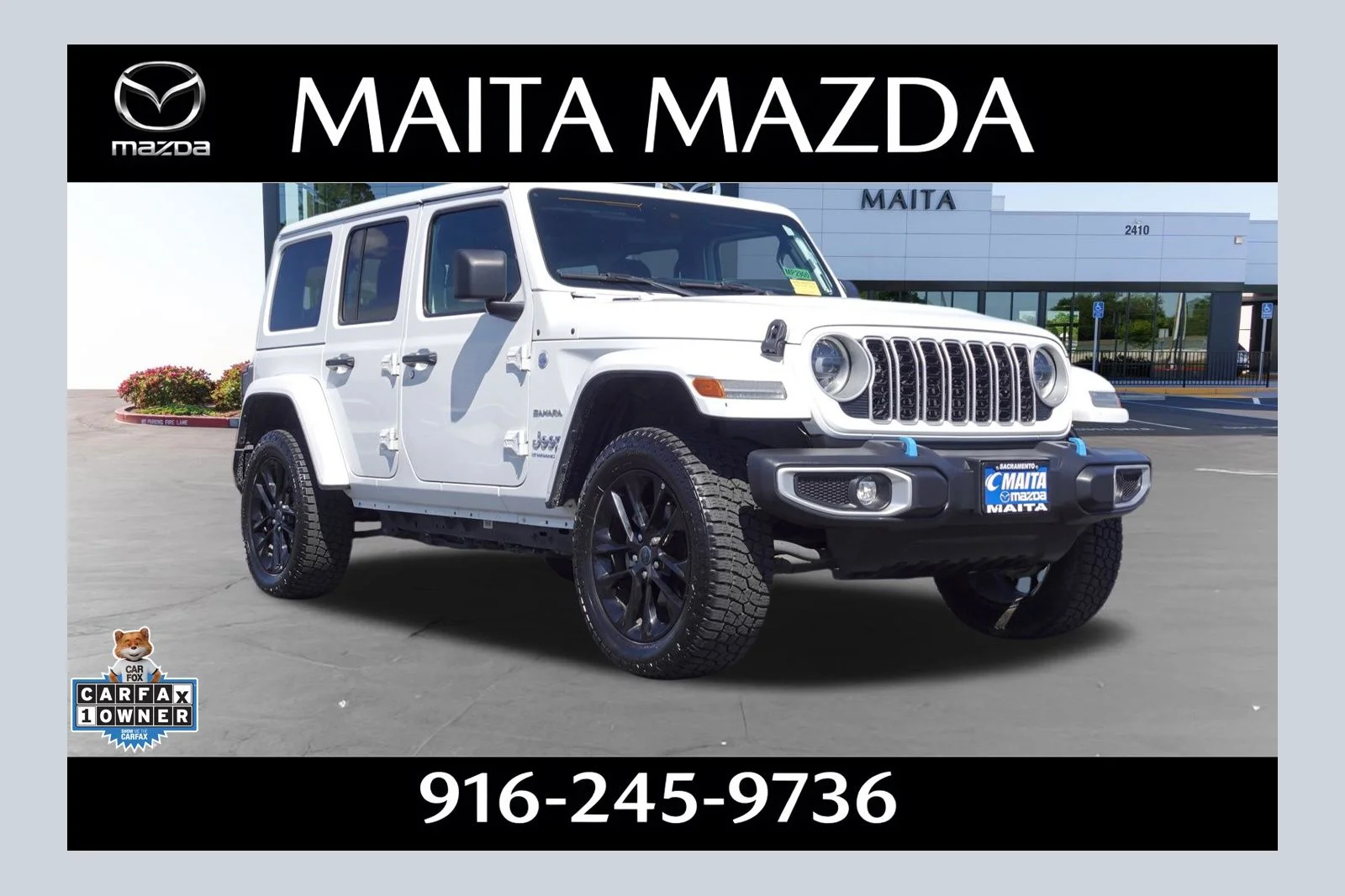 Used 2024 Bright White Clearcoat Jeep Sahara 4xe image 1