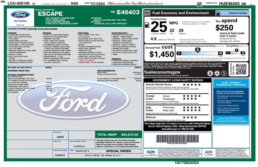 Used 2017 White Ford Titanium image 9