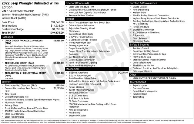 Used 2022 Red Jeep Unlimited Willys image 31