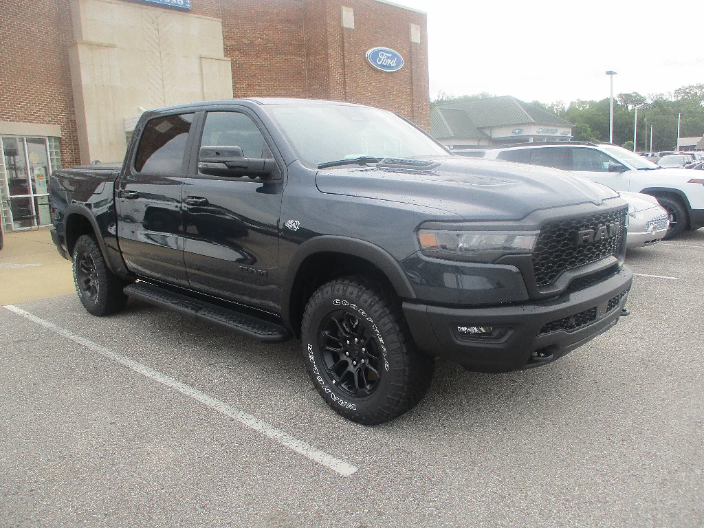 New 2026 Forged Blue Metallic Exterior Paint RAM Rebel Crew Cab 4x4 5