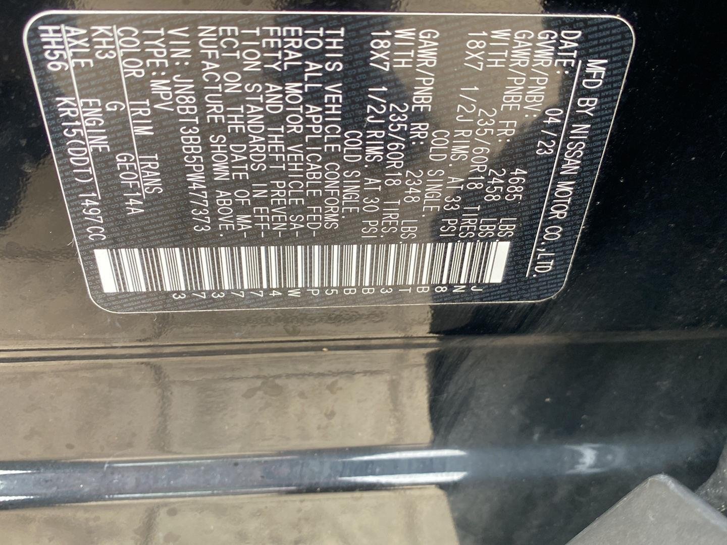 Certified Used 2023 Super Black Nissan SV image 15