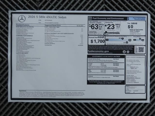 New 2026 Obsidian Black Metallic Mercedes-Benz S 580e image 9