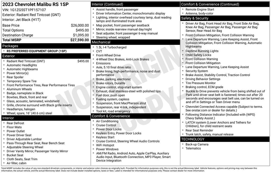 Used 2023 Red Chevrolet RS image 9