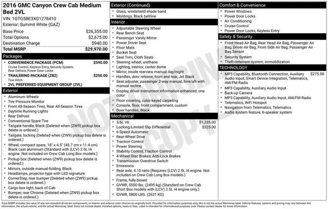 Used 2016 White GMC Base image 3