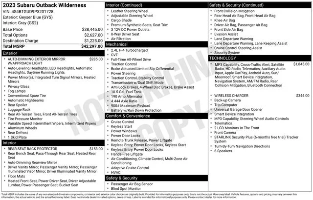 Used 2023 Blue Subaru Wilderness image 21