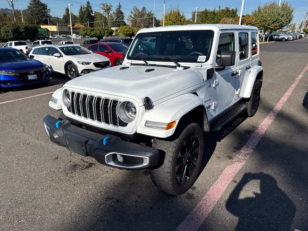 Used 2024 Bright White Clearcoat Jeep Sahara 4xe image 3