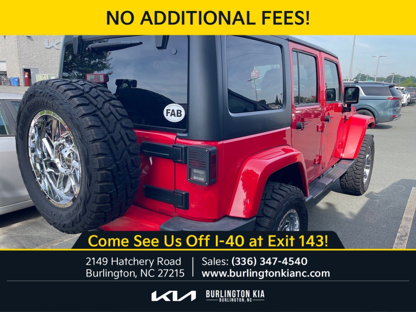 Used 2017 Jeep Wrangler Unlimited Sahara with VIN 1C4BJWEG7HL723286 for sale in Burlington, NC