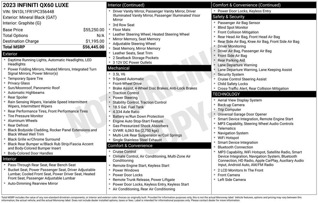 Used 2023 Black INFINITI LUXE image 2