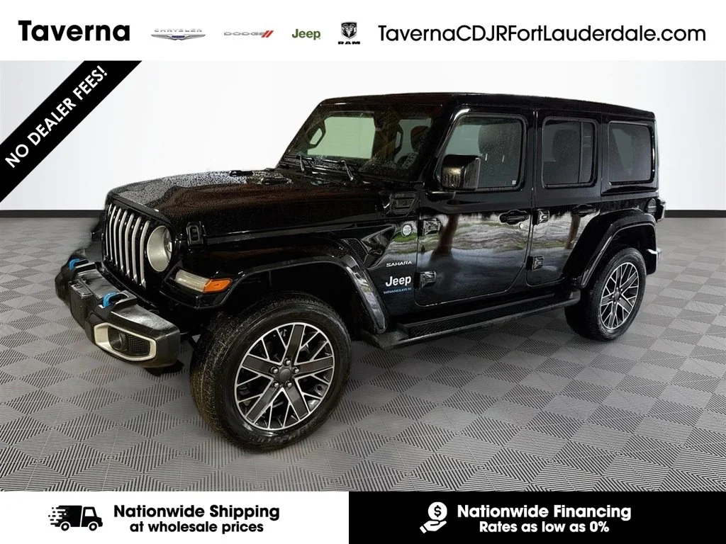 Used 2023 Black Jeep Sahara 4xe image 1