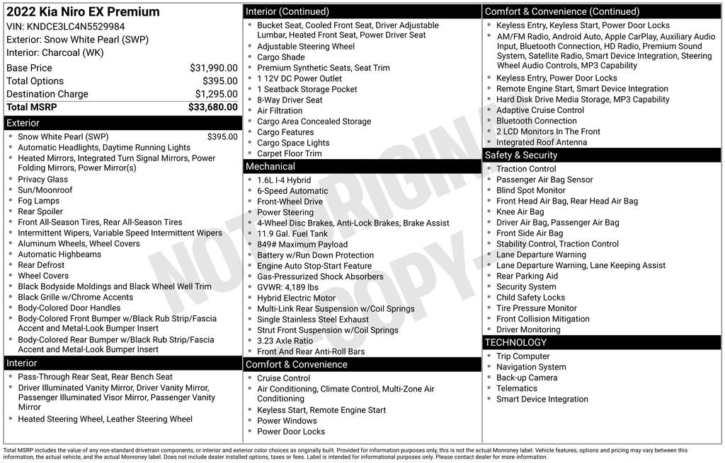Used 2022 White Kia EX Premium image 5