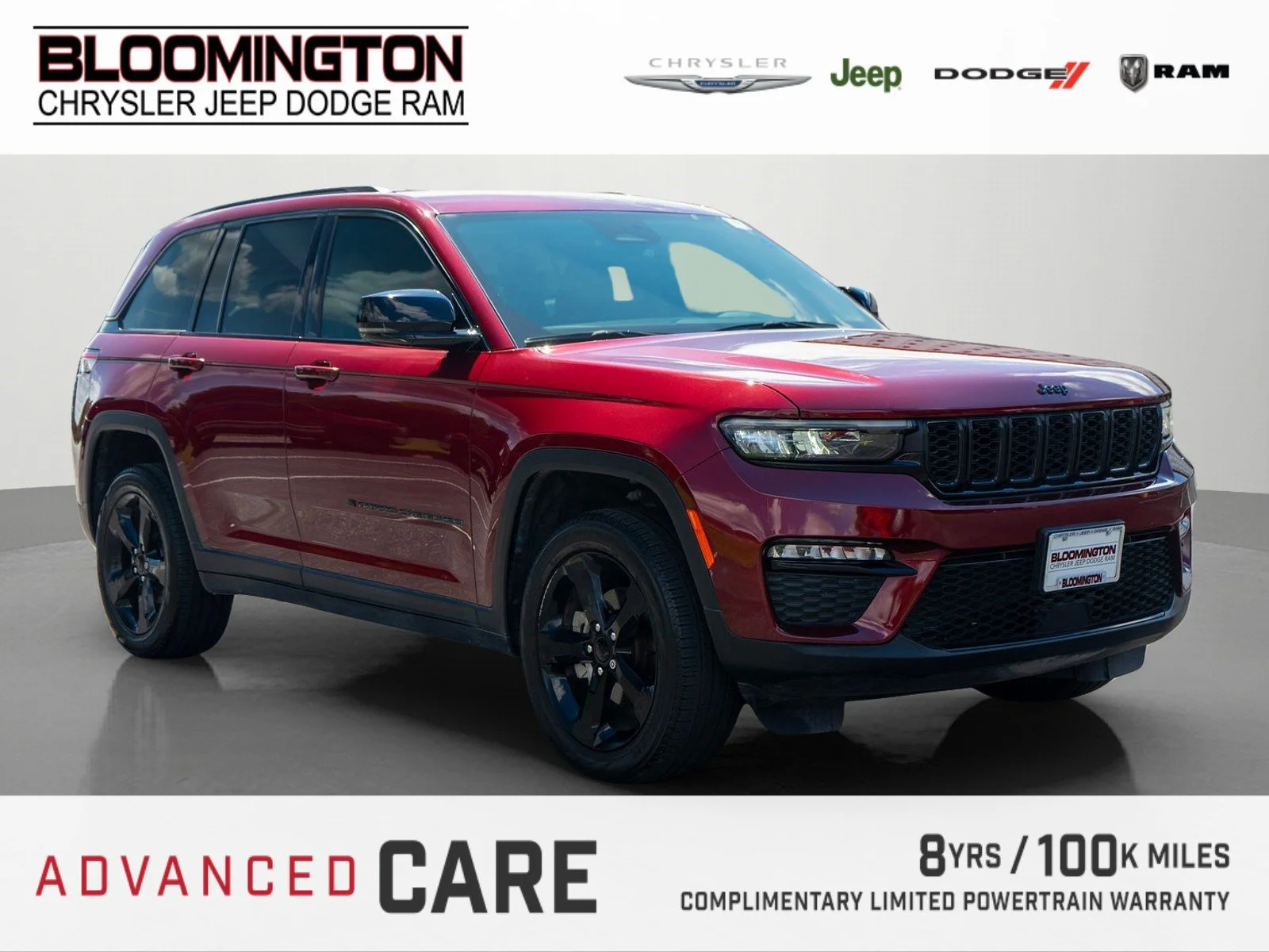 Used 2023 Velvet Red Pearlcoat Jeep Limited image 1