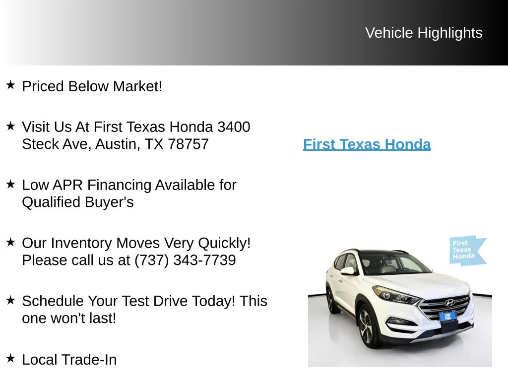 Used 2017 Winter White Hyundai Limited image 10