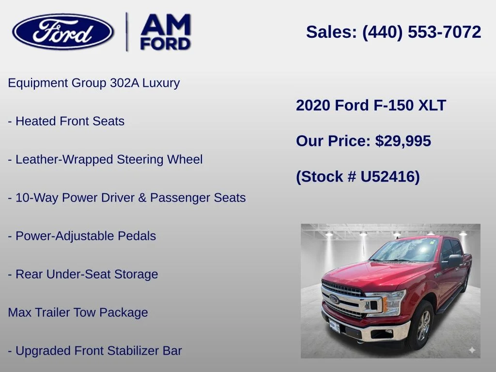 Certified Used 2020 Red Metallic Ford XLT image 12