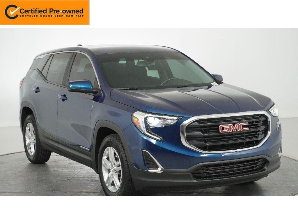 Used 2021 Blue Emerald Metallic GMC SLE image 1