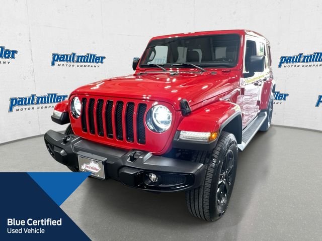 Certified Used 2021 Red Jeep Unlimited Sahara Altitude image 1