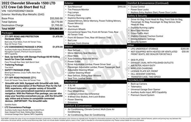 Used 2022 Northsky Blue Metallic Chevrolet LTZ image 33