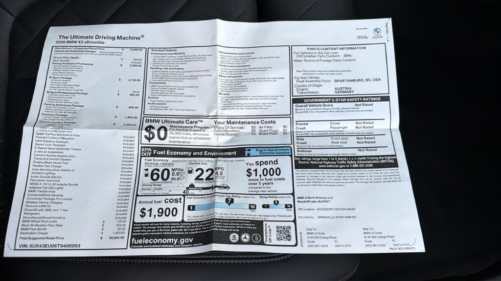 New 2026 Mineral White Metallic BMW xDrive50e image 24
