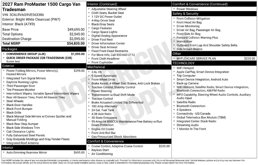 New 2027 Bright White Clearcoat RAM Tradesman image 7