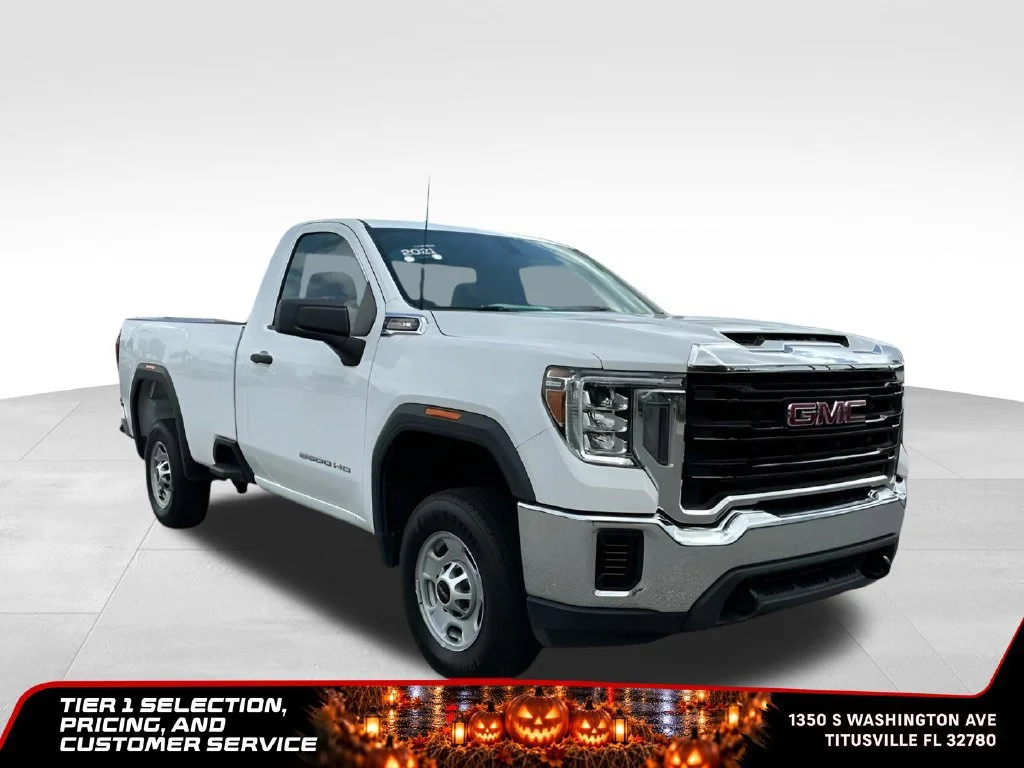 Certified Used 2021 SUMMIT WHITE GMC 2WD Regular Cab Long Bed image 9