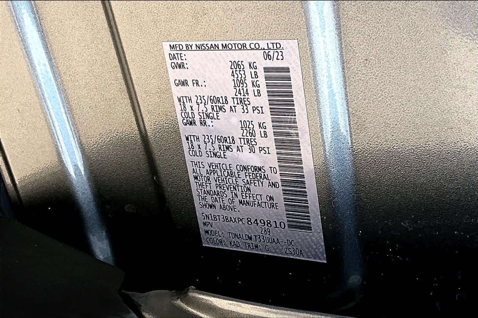 Certified Used 2023 Gun Metallic Nissan SV image 33