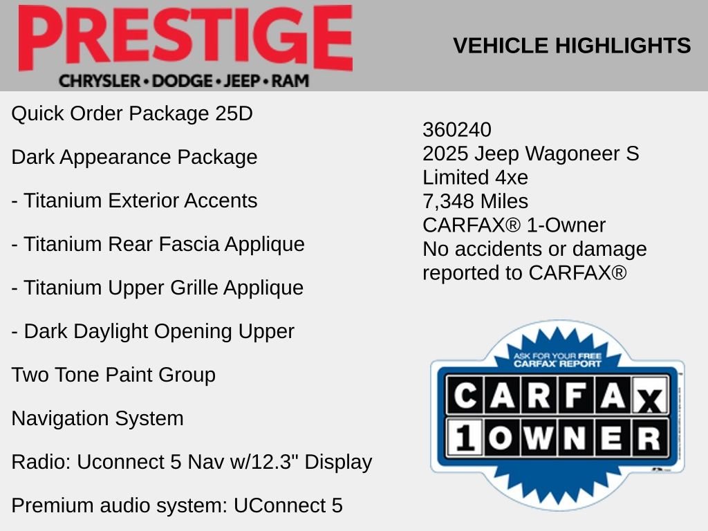 Used 2025 Jeep Wagoneer S Limited with VIN 3C4RJNCK5ST574114 for sale in Las Vegas, NV